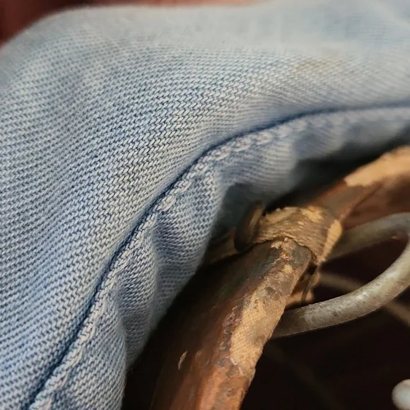 Maggie & Max Vintage Denim Fall Embroidered Button Down Size Medium - Picture 6 of 10